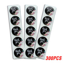 50-500pcs colorful flower thank you stickers white with black ground labels sticker scrapbooking for journal stationery sticker 2024 - buy cheap