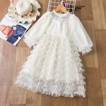 Lace Winter Girls Dress Flower Long Sleeve Kids Dresses for Girls Princess Birthday Party tutu Ball Gown Children Clothing 2024 - buy cheap