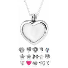 8 tipos de coração forma aberto flutuante medalhão colares & pingentes com 3 pçs pequenos petites 925 prata esterlina colares jóias diy 2024 - compre barato