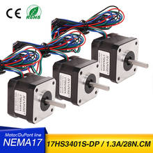 3PCS 34mm 2A 4-lead（17HS3401S-DP) 1.3A Motor 1m Cable for 3D Printer Nema 17 Stepper Motor 2024 - buy cheap