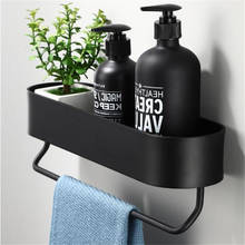 Bathroom Accessories Black Silver Shelf 30cm 50cm Lenght  Shower Basket Storage Rack Towel Bar Wall Mounted Hooks 2024 - buy cheap