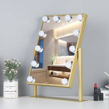 Desktop Vanity Mirror Ins Net Red Led Makeup Mirror With Bulb Mirror Girl Dormitory Desktop Smart Fill Light Table Beauty Mirror 2024 - buy cheap