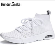 Hundunsnake High Top Running Socks Sneakers Men Air Cushion Running Shoes Men's White Knit Sports Shoes Man Sport Shoes Gym T655 2024 - buy cheap