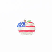 Novo! Pingentes strass com bandeira apple, pingentes de strass para colar 4ª de julho, 42mm * 36mm 2024 - compre barato