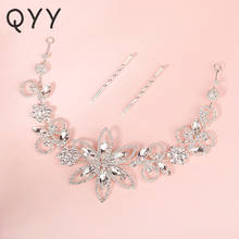 QYY Rhinestone Headbands for Women Hair Accessories Silver Color Bridal Wedding Hairband Bride Headpiece Party Hair Jewelry Gift 2024 - buy cheap
