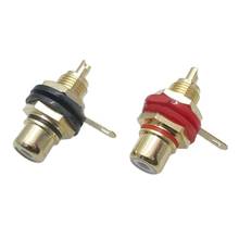 Conector Banana de cobre chapado en oro, conector RCA, terminal de amplificador estéreo para asiento RCA, de alta calidad, un par 2024 - compra barato