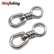 Minfishing-conector giratorio de Pesca de Mar, accesorio de gancho de pesca de acero inoxidable, súper fuerte, barco oceánico, 5 unids/lote 2024 - compra barato