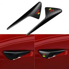 2Pcs Side Camera Trim Rainproof Self-adhesive Carbon Fiber Black Side Camera Protection for Tesla Model 3 X S 2018 2019 2020 2024 - buy cheap