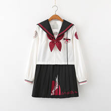Conjunto de uniforme japonês jk, uniforme escolar, bordado, saia plissada, fantasia, estudantes 2024 - compre barato