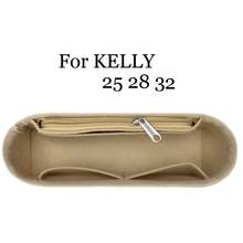 Bolsa de maquiagem para kelly25/28/32, de feltro, para organização de maquiagem, com zíper 2024 - compre barato