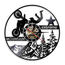 Extreme Mountain Motorcycle 3D Wall Clock Modern Design Vinyl Record Wall Clock Handmade Best Gift For Motorbike Lover 2024 - buy cheap