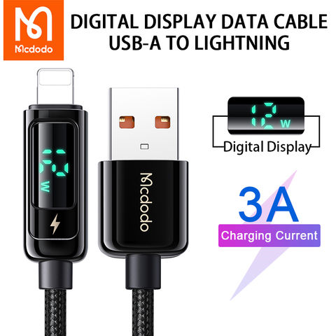 Mcdodo 12W USB Cable Lightning 3A Fast Charging For iPhone 12 11 Pro Max X XS XR 8 iPad iOS 14 Digital Display Charger Data Cord 2022 - купить недорого