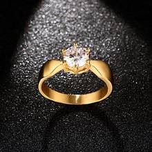 Meaeguet Ladies Prong Setting CZ Engagement Rings Wedding Bands For Women Gold Color 2024 - buy cheap