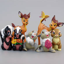 7 Uds Bambi dibujo juguetes de venado de acción | PVC figuras de acción figurita de conejo ardilla anime en miniatura regalo de muñecas de Navidad para los niños 2024 - compra barato