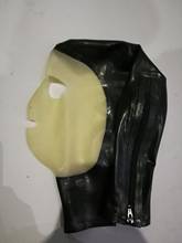 Black with Transparent Latex Mask Rubber Hood for Party Wear Cosplay Costumes 2024 - buy cheap