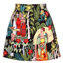 2021 Ladies Mini Skirts Womens faldas mujer moda SS0008 Cotton Black Floral Print Summer Cotton Short Sexy A Line Short Skirts 2024 - buy cheap