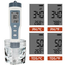 Medidor de temperatura Digital TDS para piscinas, 3 en 1 medidor de PH, Probador de Calidad del Agua, rango de medición de 0-14 PH, 0-0,01 PPM 2024 - compra barato