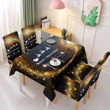 Mantel 3D con patrón de árbol de Navidad, paño de poliéster lavable, cubierta de mesa de comedor redonda Rectangular 2024 - compra barato
