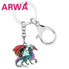 ARWA Enamel Alloy Floral Cute Dragon Keychains Big Animal Wristlet Key Chain For Women Girl Friends Trendy Gift Car Accessories 2024 - buy cheap