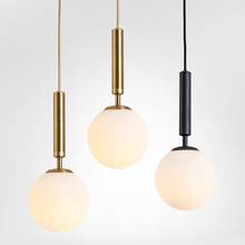 Modern Glass Ball Led Pendant Lamp Fixtures Bedside Gold Indoor Kitchen Hanging Lights Luminaire Dining Room Lighting Decoration 2024 - купить недорого