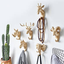 Gold Animal Hooks Home Decorative Keys Holders Wall Shelf Hanger Room Organizer Storage Wall Decor Accessories 2024 - buy cheap