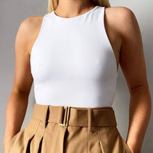 2021 Sleeveless Summer Sexy Bodysuit Women Off Shoulder White Basic Body Tank Top Casual Streetwear Bodysuits Black O Neck Slim 2024 - buy cheap