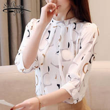 Roupas de moda coreana 2020, blusas femininas, tops, blusas vintage, camisa de chiffon, camisa branca 2480 2024 - compre barato