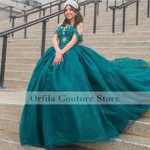 Charro-Vestidos de quinceañera sin hombros, verde, vestido de baile mexicana, dulce 16, 15 años, ropa de fiesta 2024 - compra barato