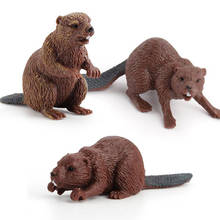 Simulation Forest Wild Animal Model Beaver Figure Plastic Toy High Quality 3PCS/Set Children Toys Figurine Gift for Kids 2024 - buy cheap