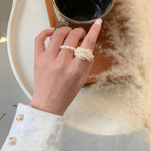 Aomu anel de dedo francês raro retrô pequeno, entrelaçado com múltiplas camadas, acessórios para mulheres, meninas, casamento 2024 - compre barato