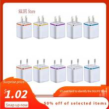 2.1A Dual USB Gillion Electroplating Phone Charger Color Side Double-port USB Charging Head 2024 - buy cheap