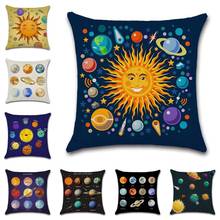 Solar system cartoon printed Sun eight planet Cushion Cover decorative Home sofa chair car seat children's room gift pillowcase 2024 - buy cheap