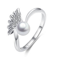 GW-Anillo de Plata de Ley 925 con perlas naturales para mujer, conjunto de anillos nupciales para fiesta de boda, joyería fina 2024 - compra barato