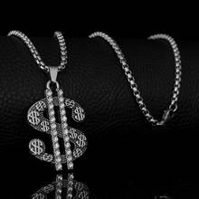Wukaka Punk Crystal Dollar Pendant Necklace Chain for Boy Hip hop Pendants men's necklace Man Jewelry 2024 - buy cheap