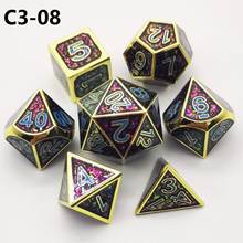 Conjunto de dados de metal, dados d6, tipo polhedral, para jogo de dados, novo item, 2020 2024 - compre barato