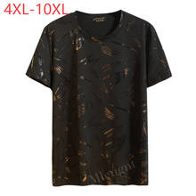 Camiseta con estampado de verano 3D de hojas de bambú para hombre, camisetas elásticas de manga corta, 10XL talla grande, nueva 2024 - compra barato