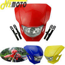 Farol universal para motocicletas, 7 cores, 12v, vermelho, motocicleta, enduro, carenagem com lâmpada, dirt bike, motocross, yamaha, suzuki, honda 2024 - compre barato