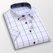 Camisa de manga curta masculina nova xadrez dos homens roupas de verão homem coreano estilo casual design de moda negócios vestido camisas 2024 - compre barato