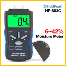 Medidor digital de umidade de holdpeak, 6-42%, testador, higrômetro, madeira úmida, dispositivo de medição de umidade 2024 - compre barato