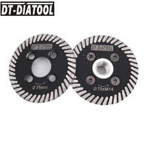 DT-DIATOOL Diameter 75MM Dry and Wet Hot Pressed Mini Turbo Diamond Carving Disc Cutting Saw Blade with Connection M14 Flange 2024 - buy cheap