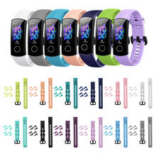 Мягкий силиконовый регулируемый ремешок для часов Huawei Honor band 5 4, смарт-браслет, Сменные аксессуары, браслет 2024 - купить недорого