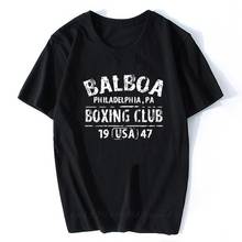 Camisa de manga curta de algodão dos homens do clube de boxe do balboa de rocky philadelphia pa 2024 - compre barato