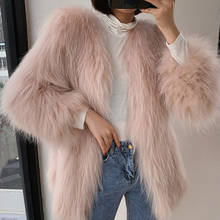 New Womens Fluffy Faux Raccoon Fur Coats Jackets Ladies Winter Warm Plush Female Outerwear 2024 - buy cheap