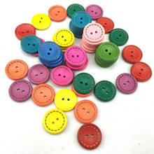 100Pcs/Lot 15Mm Colorful Round Painting Wooden Buttons For Clothing Sweing Decorative Accessories For Diy Sewing Wooden Buttons 2024 - buy cheap