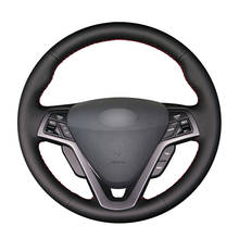 Black PU Artificial Leather Car Steering Wheel Cover for Hyundai Veloster 2011 2013 2012 2014 2015 2016 2017 2024 - buy cheap