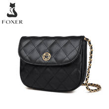 FOXER-Bolsos de hombro de cuero de vaca suave para mujer, bandoleras de diseñador de marca, bolso clásico de celosía, bolsos cruzados pequeños informales a la moda 2024 - compra barato