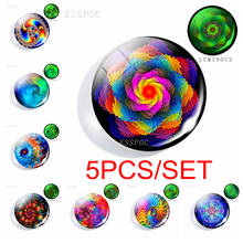 5PCS/SET Luminous 12/16/20/25/30mm Art Mandala Round Photo Cameo Glass Cabochon Jewelry Handmade Accessories Glowing In The Dark 2024 - buy cheap