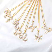 CZ Zircon12 Constellation Necklaces For Women Zodiac Choker Chain Leo Virgo Scorpio Letter Pendant Necklace Jewelry Collares 2024 - buy cheap