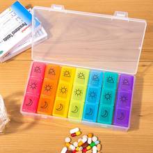 1Pc Portable Rainbow 21 Grids Separate Compartment Seven Day Pills Box Medicine Case Storage Divider Коробка для таблеток 2024 - buy cheap