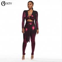 GBYXTY Sexy Deep V-Neck Hollow Out Skinny Jumpsuit Women Autumn Winter Long Sleeve Front Twist Bandage Jumpsuit Overalls ZL534 2024 - buy cheap
